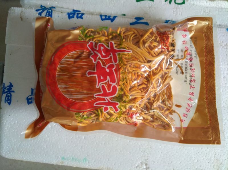 新鲜采摘虫草花5斤袋装冷藏发货，保证产品的新鲜度