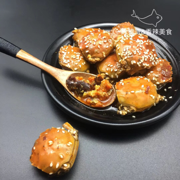 香辣蟹罐装350克熟食麻辣小螃蟹即食