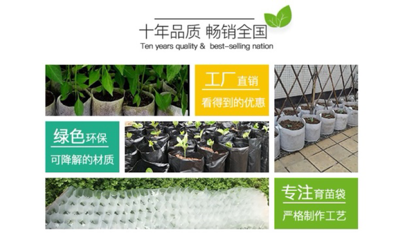 折边无纺布育苗袋16×18透气保湿营养袋