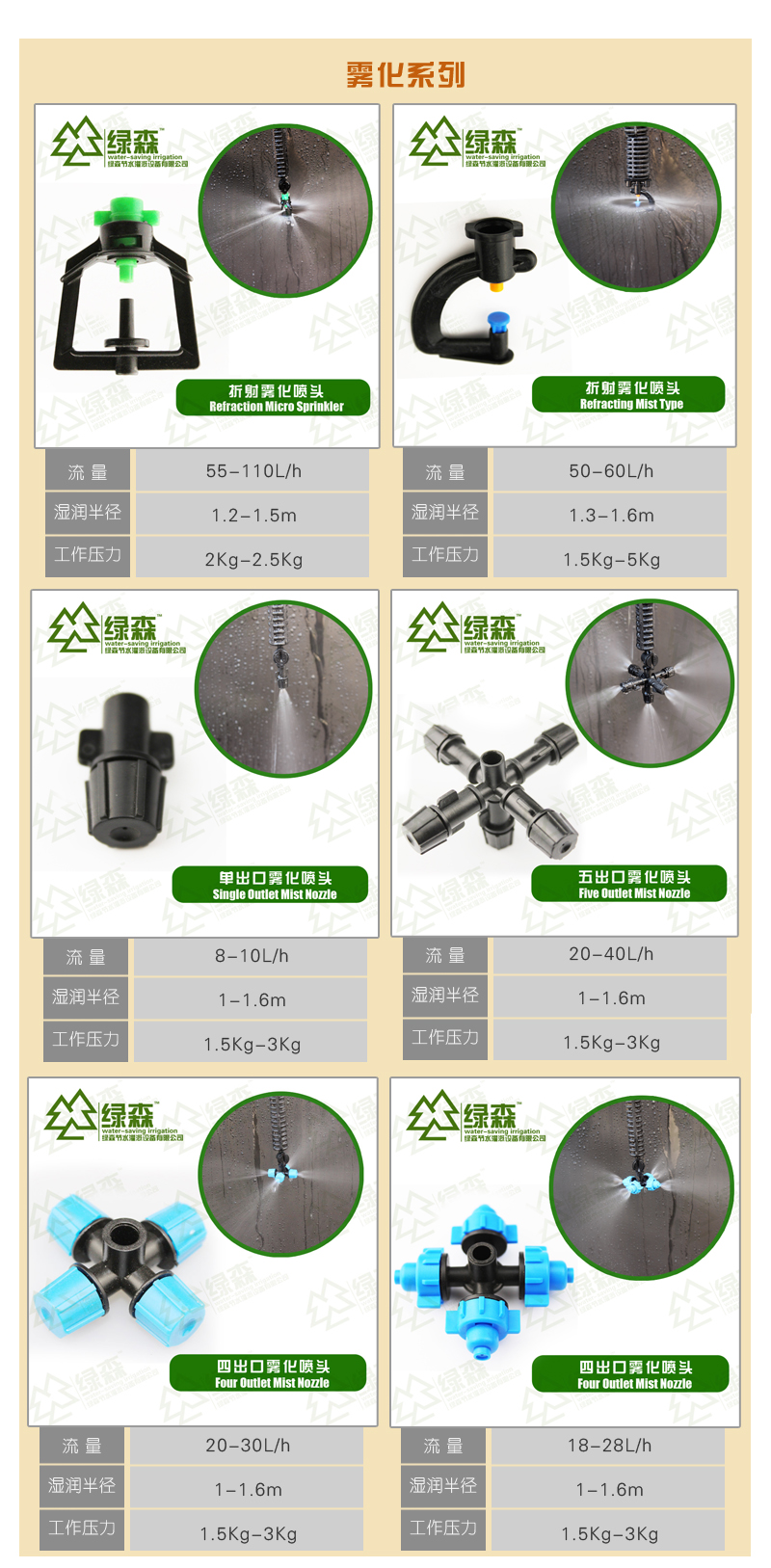 大棚温室吊挂微喷套装40cm倒挂微喷头大棚降温倒挂套装