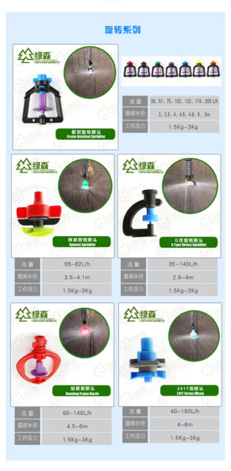 农用吊挂地插微喷头各种型号流量塑料喷头园艺360度微喷头