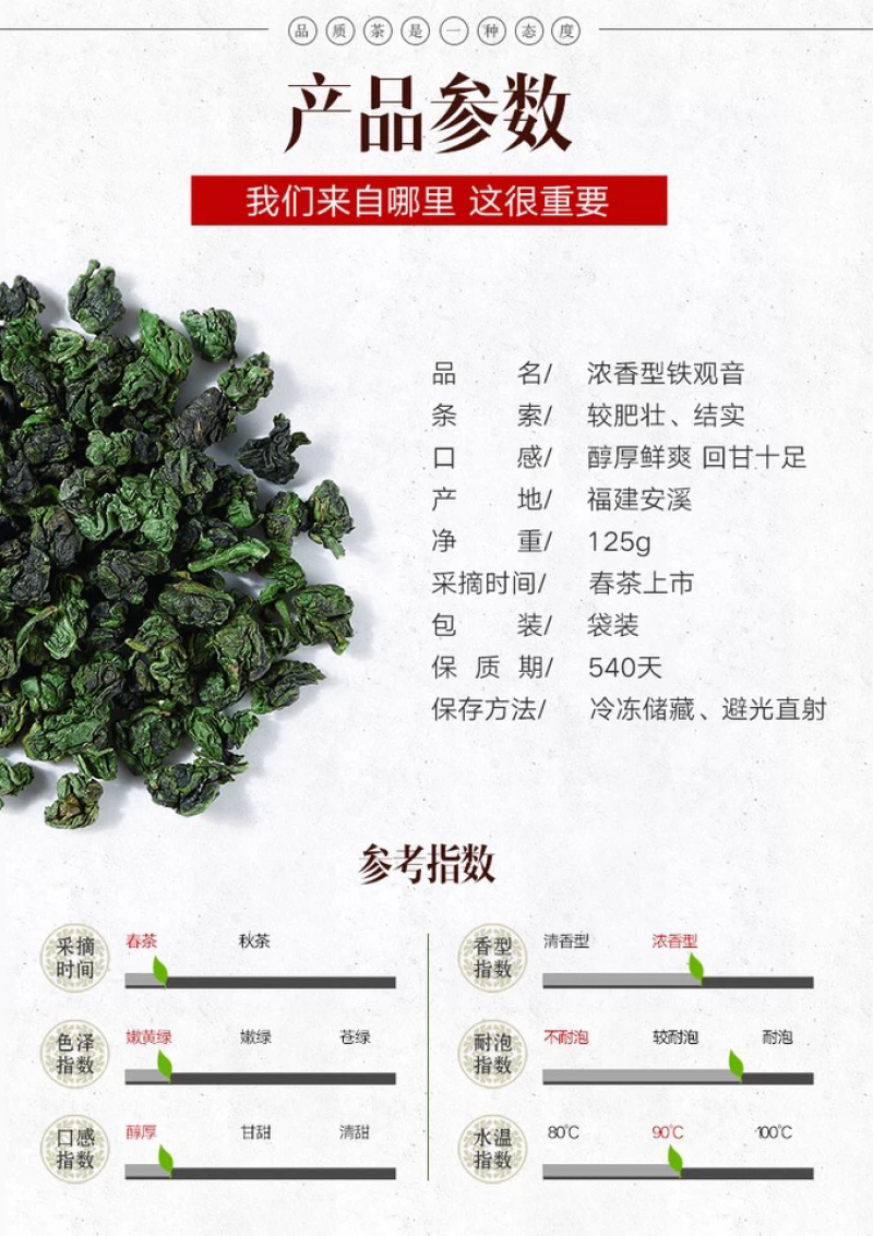 安溪铁观音乌龙茶浓香型