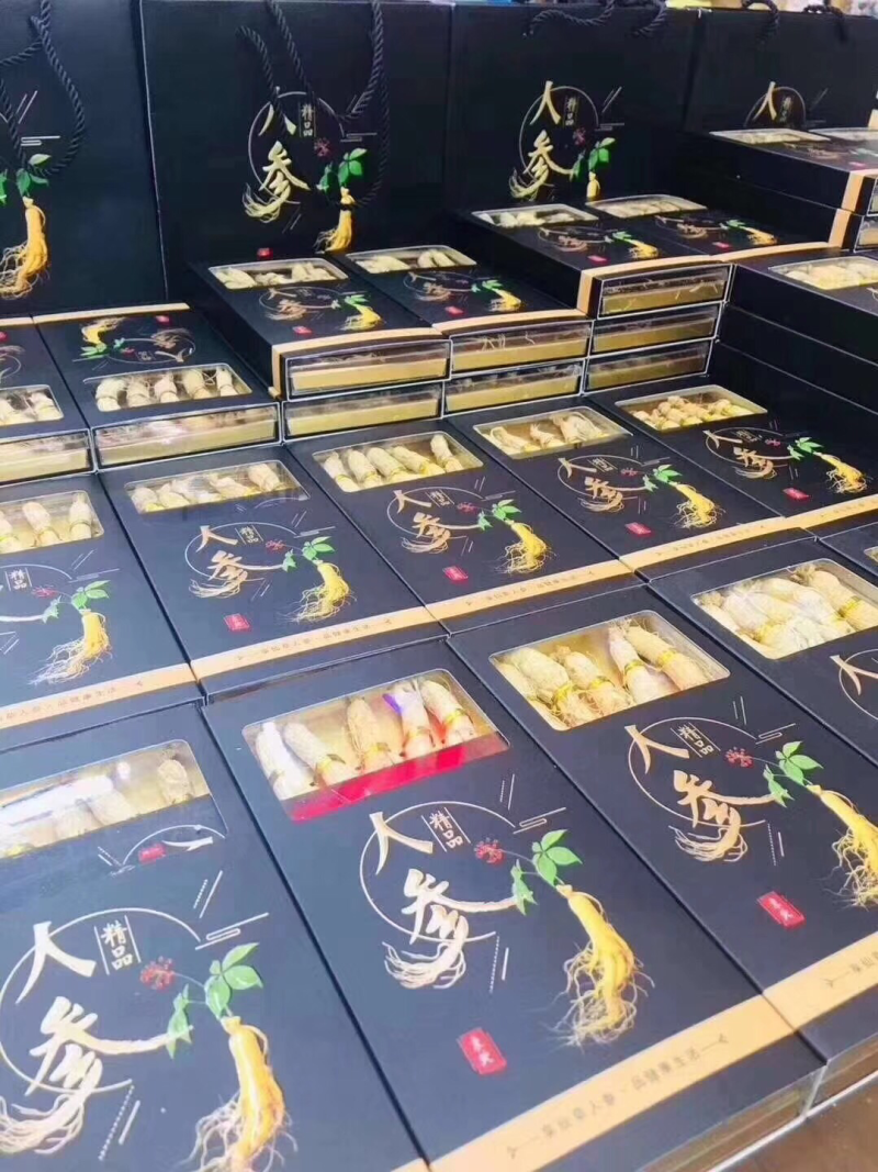 长白山人参礼盒。黑金精品白山礼盒。订做批发