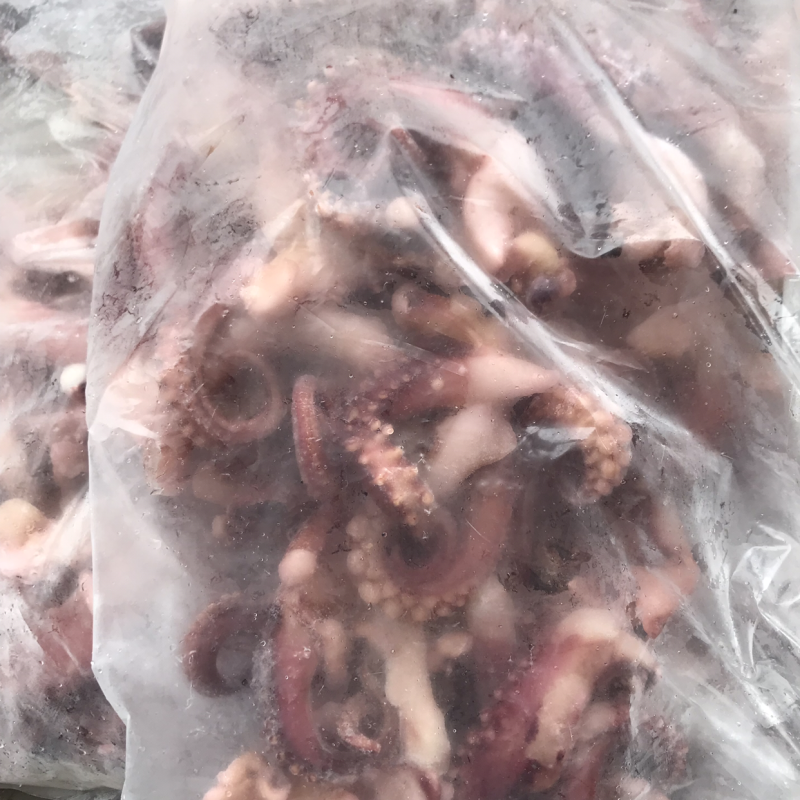 新鲜的章鱼须。
