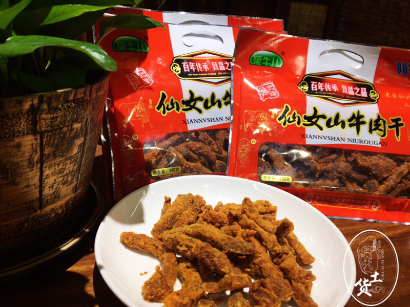 桨牛儿仙女山牛肉干168克香辣