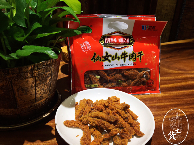 桨牛儿仙女山牛肉干168克香辣