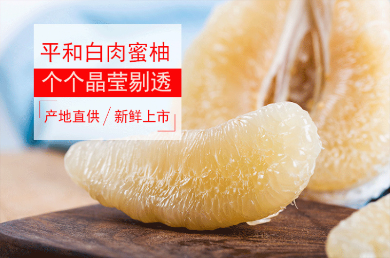 平和蜜柚白柚白肉两粒礼盒装新鲜现采现发电商直供