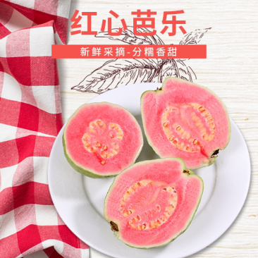 红心芭乐当季新鲜番石榴特产现摘热带红肉水果应季2个试吃装