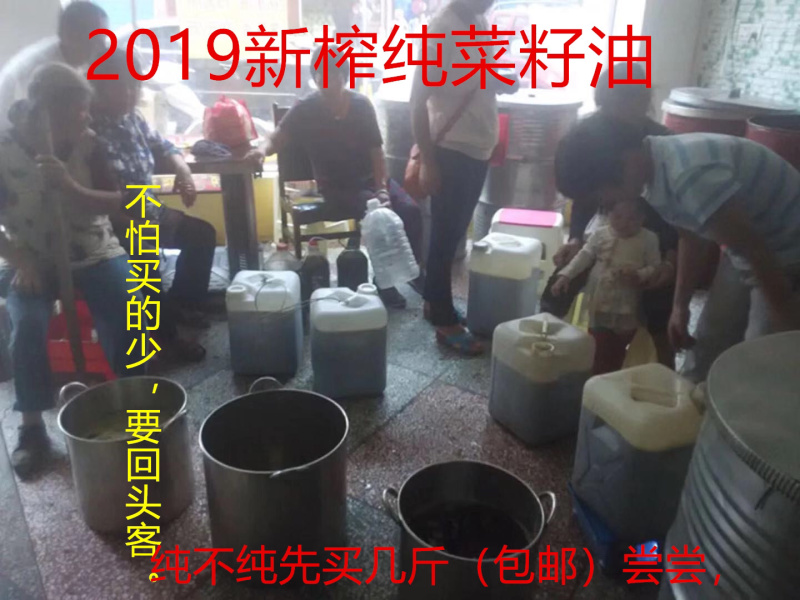 纯菜籽油压榨菜油2019农家自榨非转基因纯菜籽油