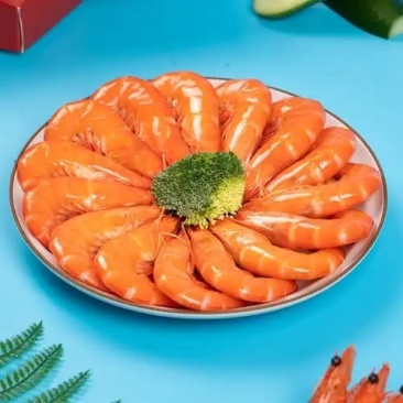 工厂大量熟头虾