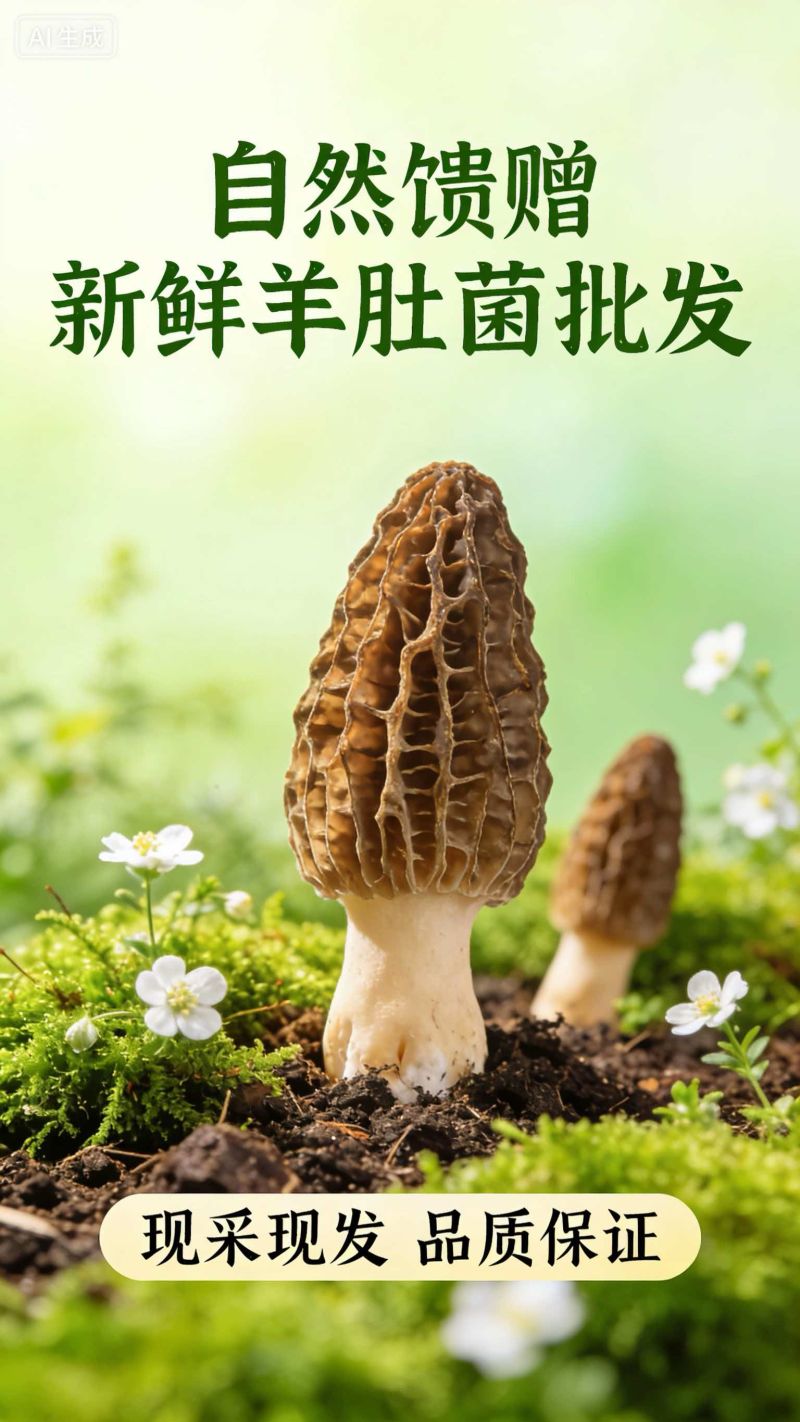 新疆山区2026羊肚菌批发上市产地直发！肉厚味鲜