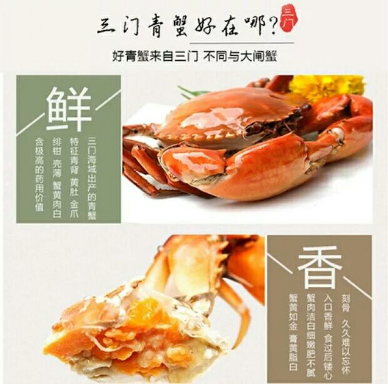 三门青蟹食用雌蟹