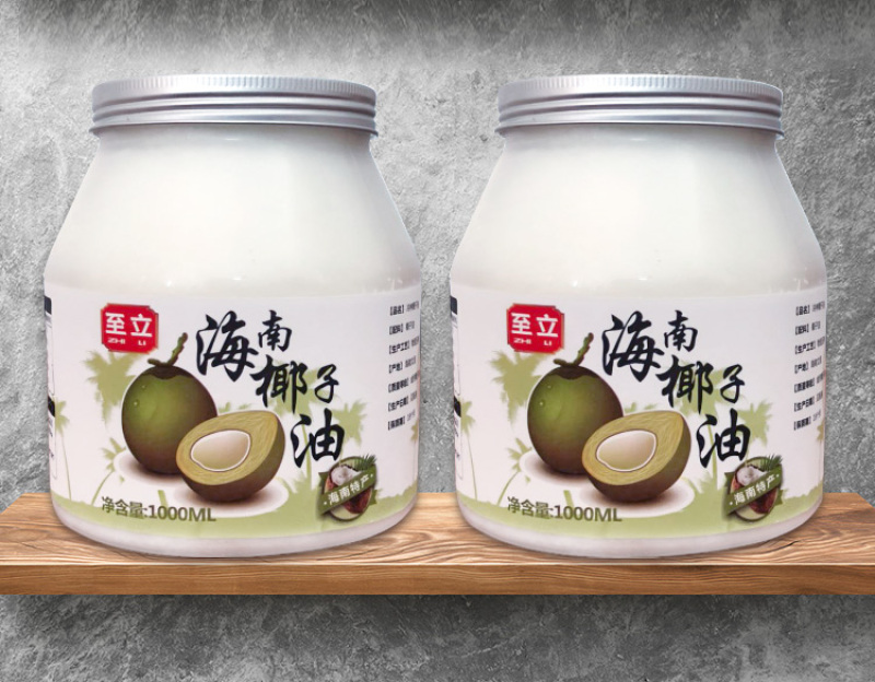 至立海南椰子油1000ml冷压初榨食用护发肤烘焙酮特产