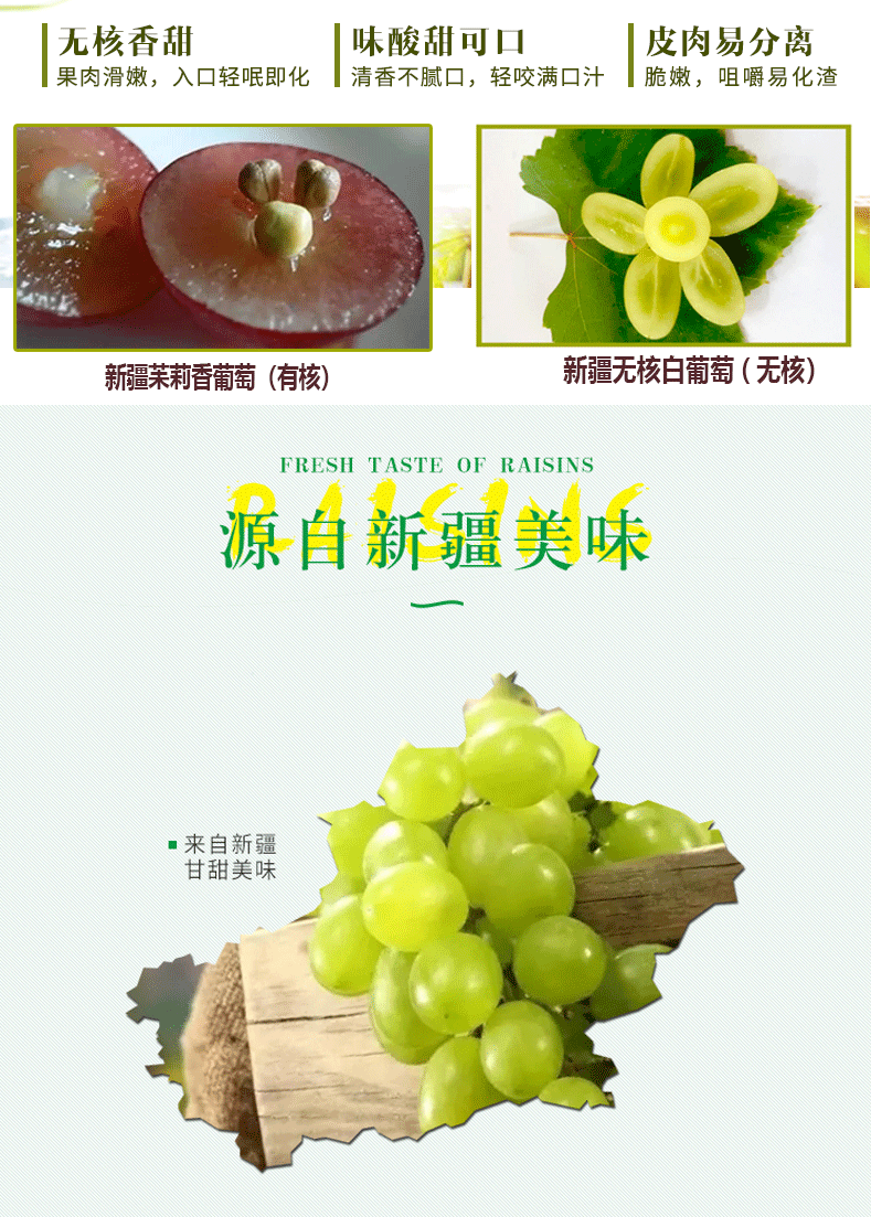 新疆新鲜苿莉香葡萄无核白葡萄5斤有核和田葡萄提子红提