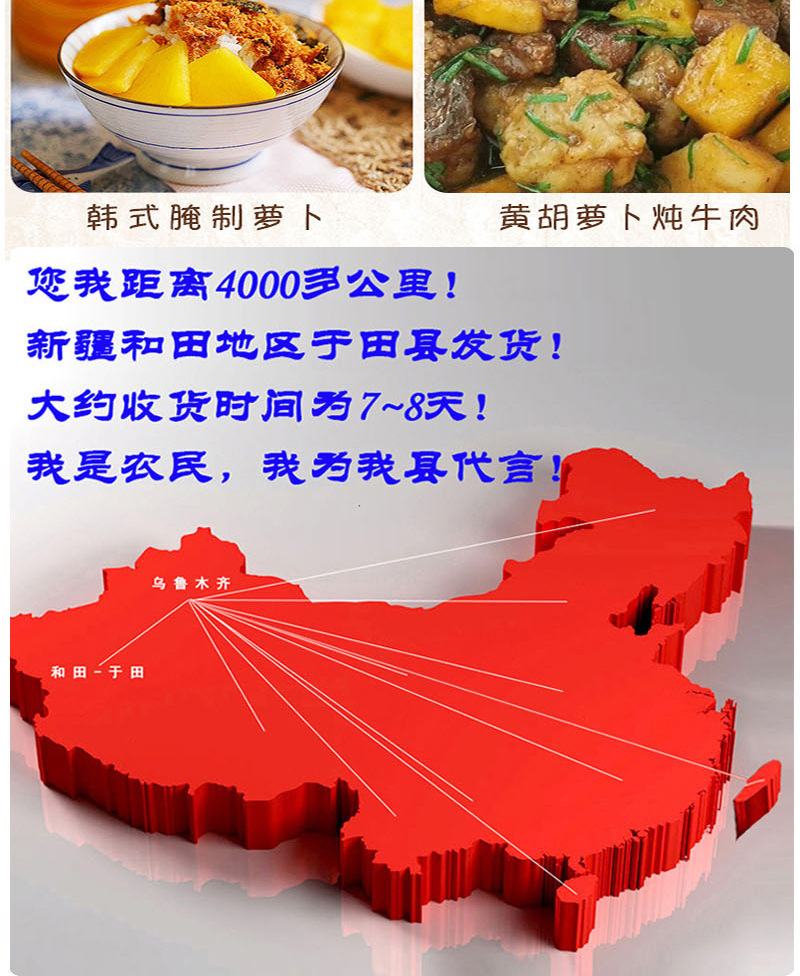 新疆特产黄萝卜5斤装抓饭专用胡萝卜新鲜蔬菜黄萝卜