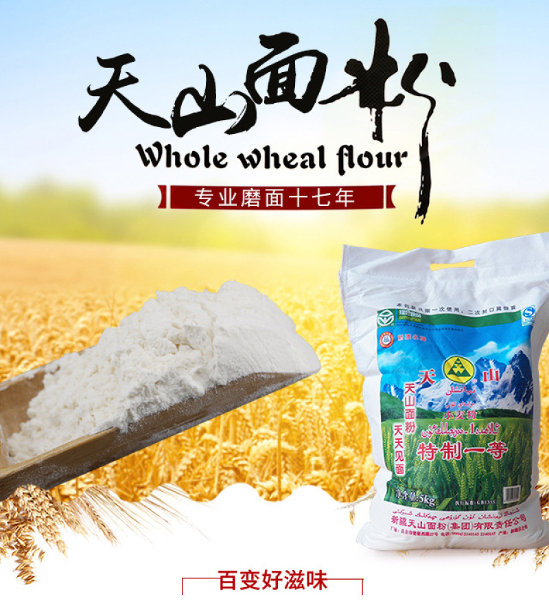 新疆天山面粉5kg/10斤/袋特一粉小麦拉面必备