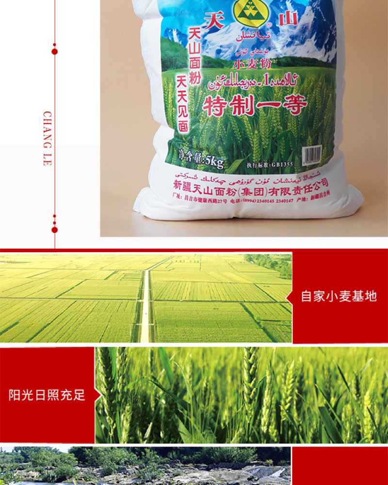 新疆天山面粉5kg/10斤/袋特一粉小麦拉面必备