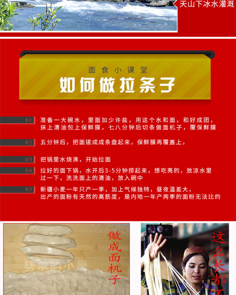 新疆天山面粉5kg/10斤/袋特一粉小麦拉面必备