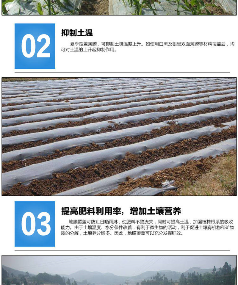 农用塑料薄膜黑白色透明加厚除草地膜蔬菜保鲜保温树苗