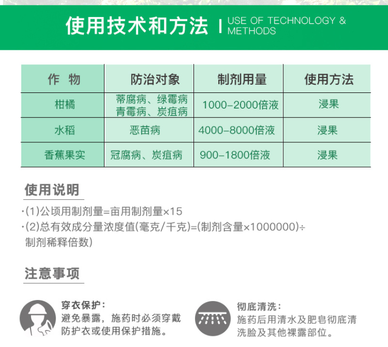 富美实施保克450克/升咪鲜胺绿霉病青霉病炭疽进口药