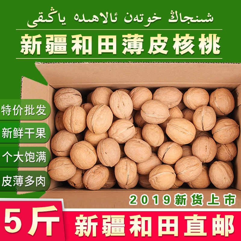 新疆核桃厂家直销薄皮核桃500g新疆坚果特产干果原味核桃