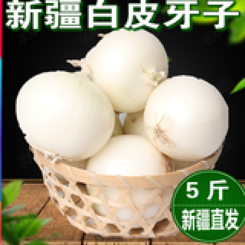 新疆新鲜白皮牙子白洋葱5斤装新鲜蔬菜包邮