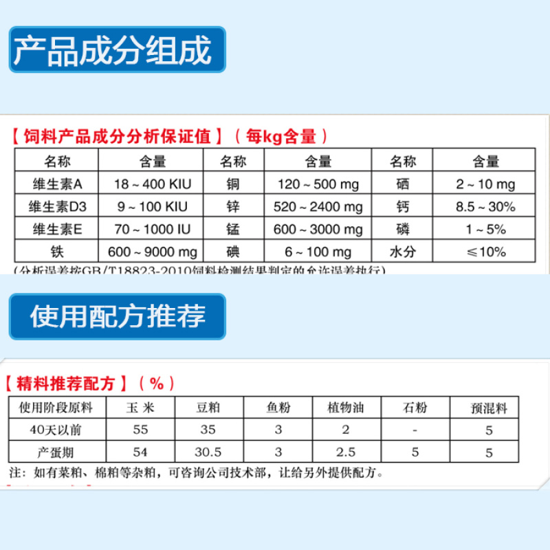 鹌鹑预混料鹌鹑饲料提高抵抗力提高产蛋率提高蛋壳质量