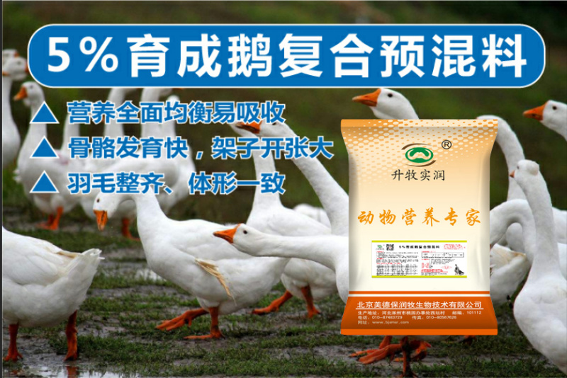 鹅预混料青年鹅预混料鹅饲料鹅生长期专用预混料鹅预混料