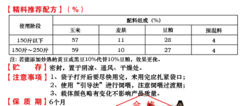 驴预混料青年驴马饲料4%生长驴预混料驴前期长骨架用预混料