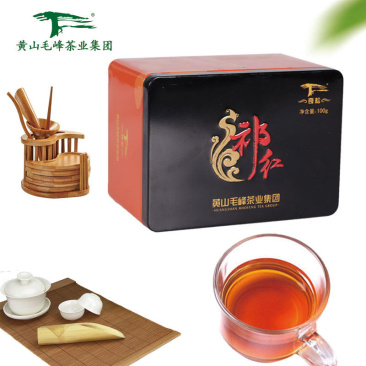 奇松黄山祁门红茶春茶祁红特级浓香香螺罐装红茶100g