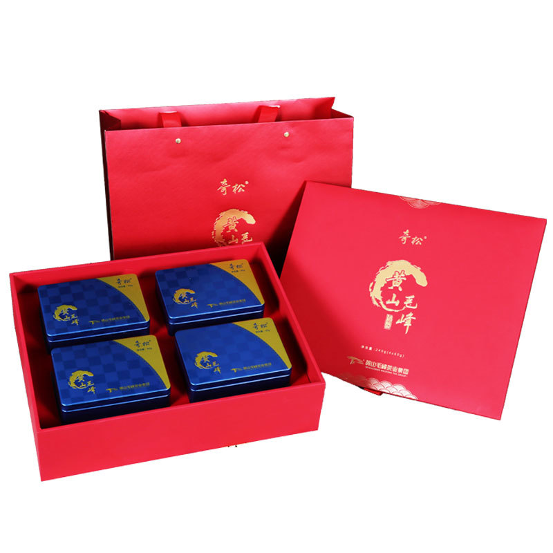 黄山毛峰绿茶特级一等黄山毛峰光明峰礼盒4X60g