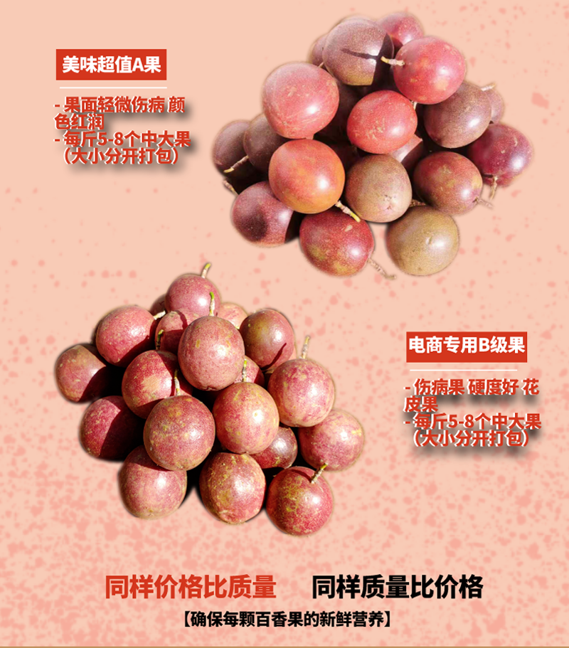 【聚便宜】百香果5斤装百香果批发紫香台农一件代发供货价