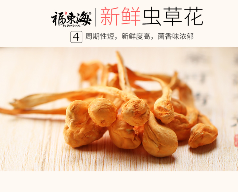 福东海虫草花北虫草虫草花干货孢子头金虫蛹虫草包邮