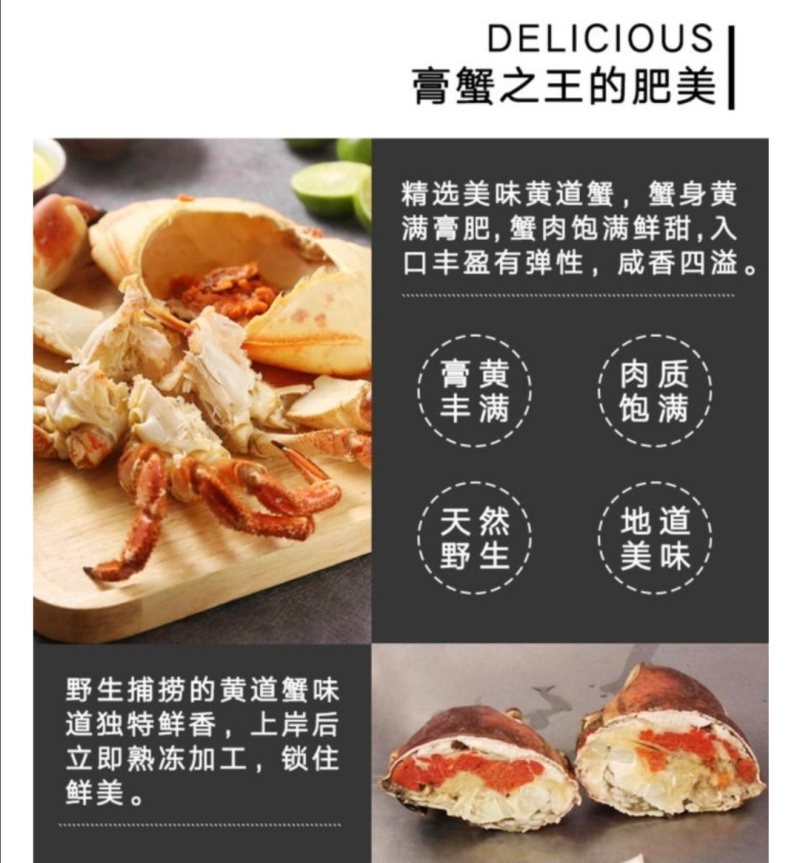 面包蟹黄道蟹进口批发