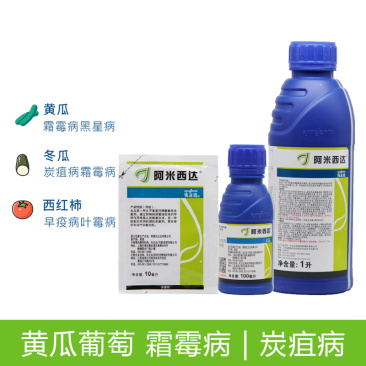 先正达阿米西达嘧菌酯黄瓜黑星病炭疽病番茄杀菌剂进口药