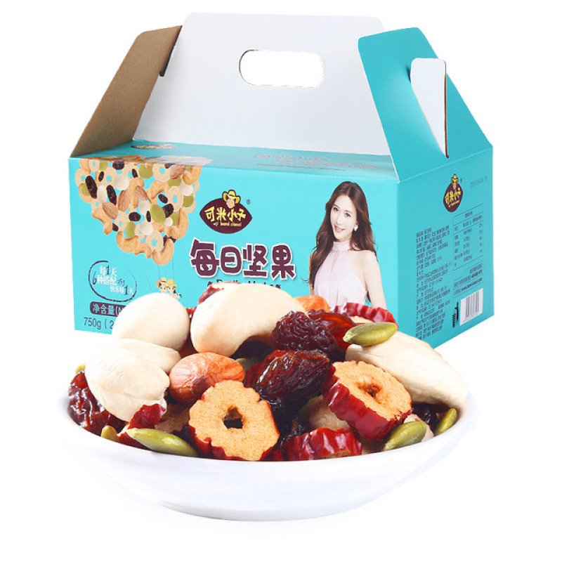 可米小子每日坚果坚果果干礼盒750克30包核桃仁
