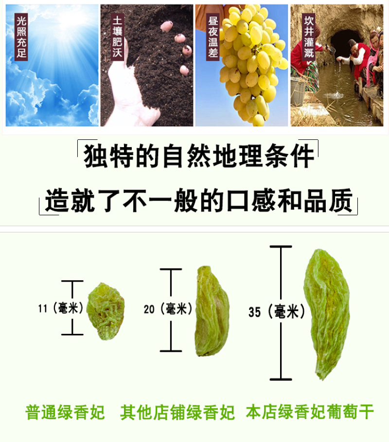 香妃王葡萄干无籽红绿1000g超新疆特产大特2019新货