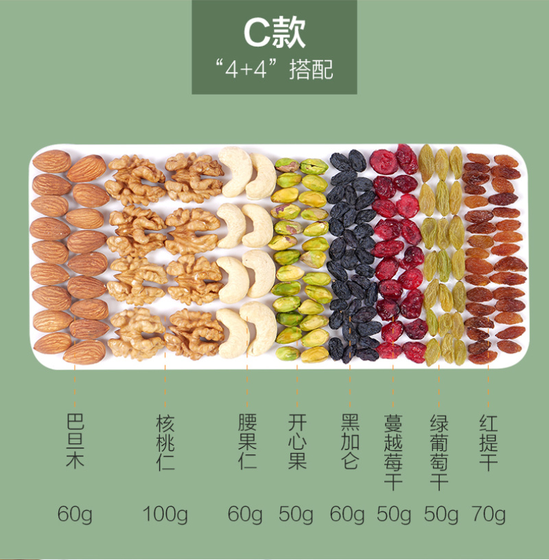 每日坚果500g孕妇腰果装核桃仁大礼包罐装年货零