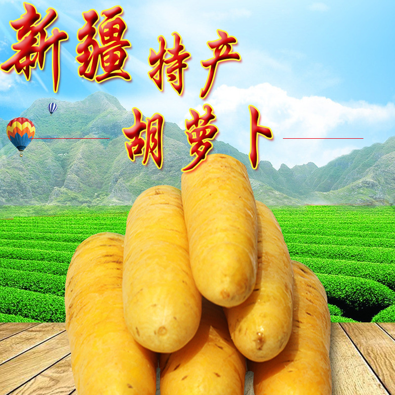 新疆黄萝卜5斤新疆特产抓饭专用胡萝卜新鲜蔬菜黄萝卜