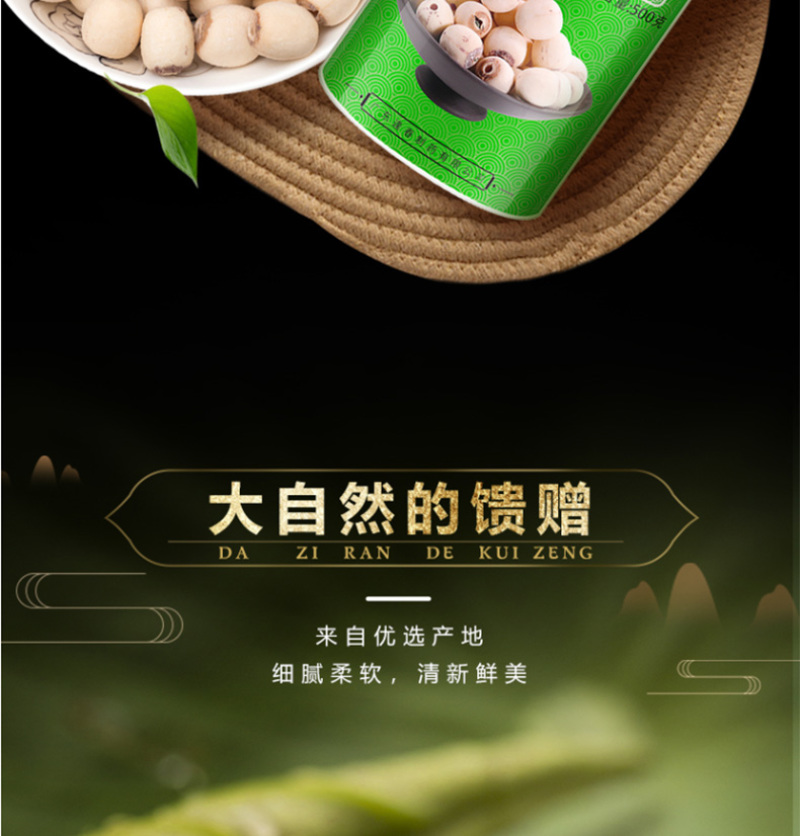 福东海湘潭莲子去皮磨皮通芯湘莲子煮糖水配料食材500g包