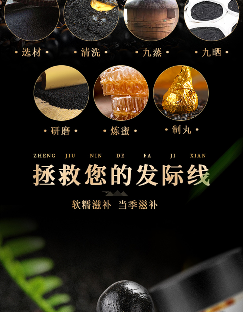 芝麻丸福东海黑芝麻丸108g九蒸九晒含黑芝麻黑豆黑米蜂蜜