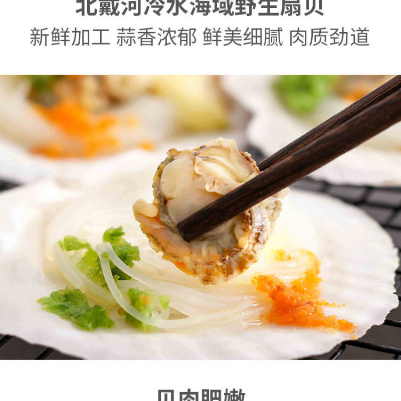 包邮蒜蓉粉丝扇贝过节送礼品网红烤蒸扇贝夏夷贝即食海鲜