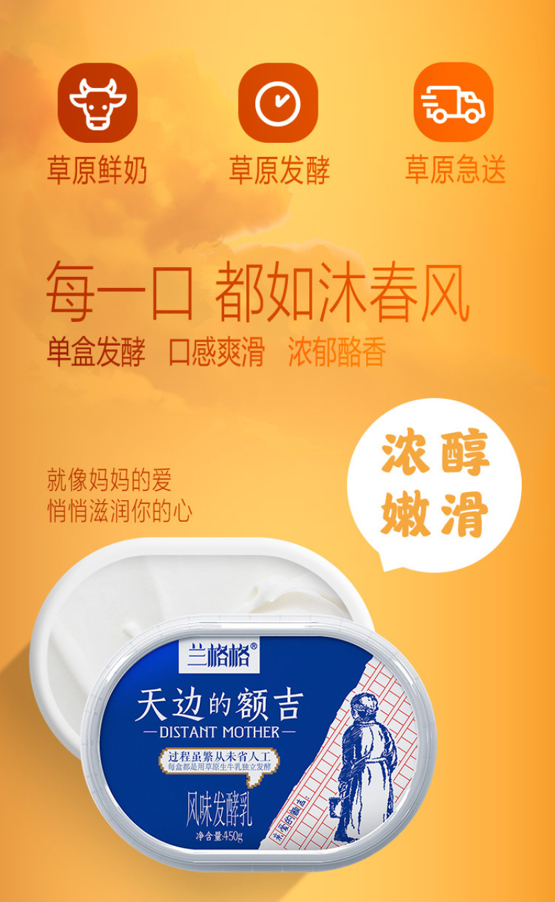 兰格格天边额吉酸奶450g*4