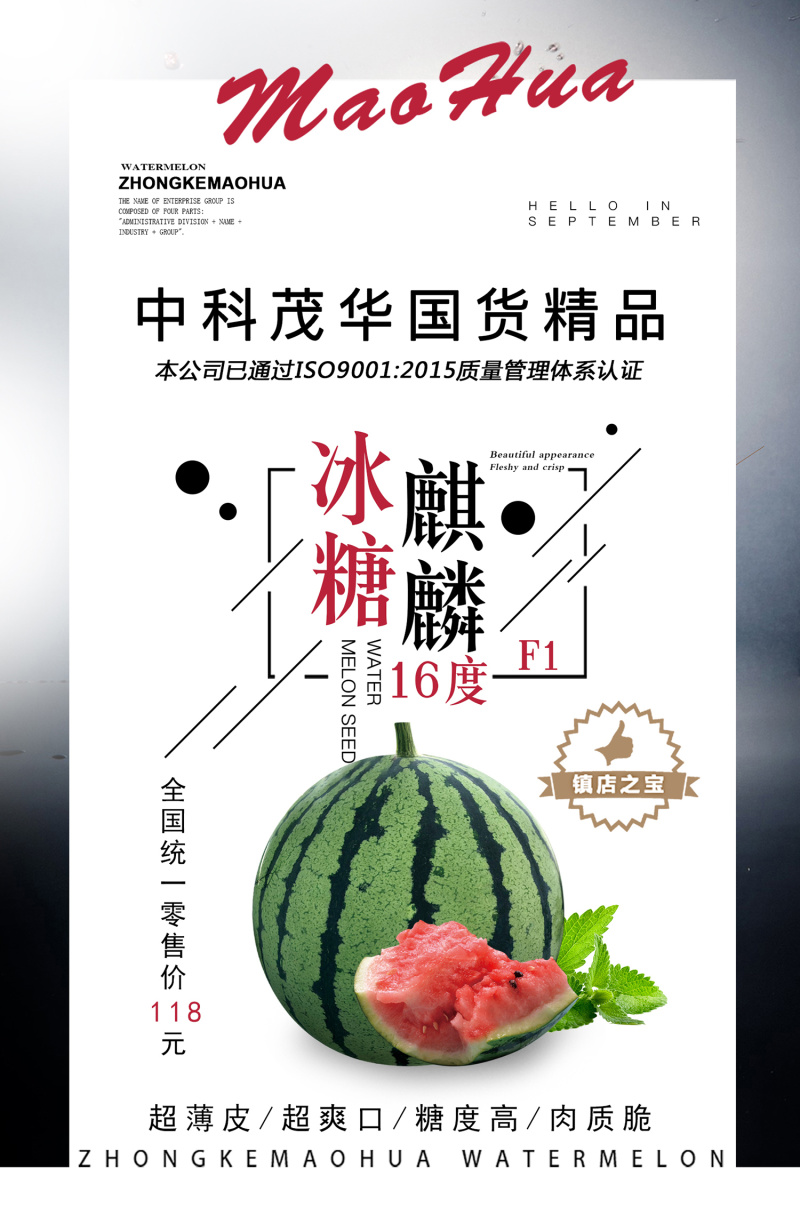 中科茂华水果种子16度冰糖麒麟西瓜种子小时候的西瓜味道