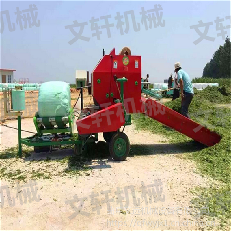 圆捆包膜机的价格批发零售青贮圆捆打包机全自动打捆机