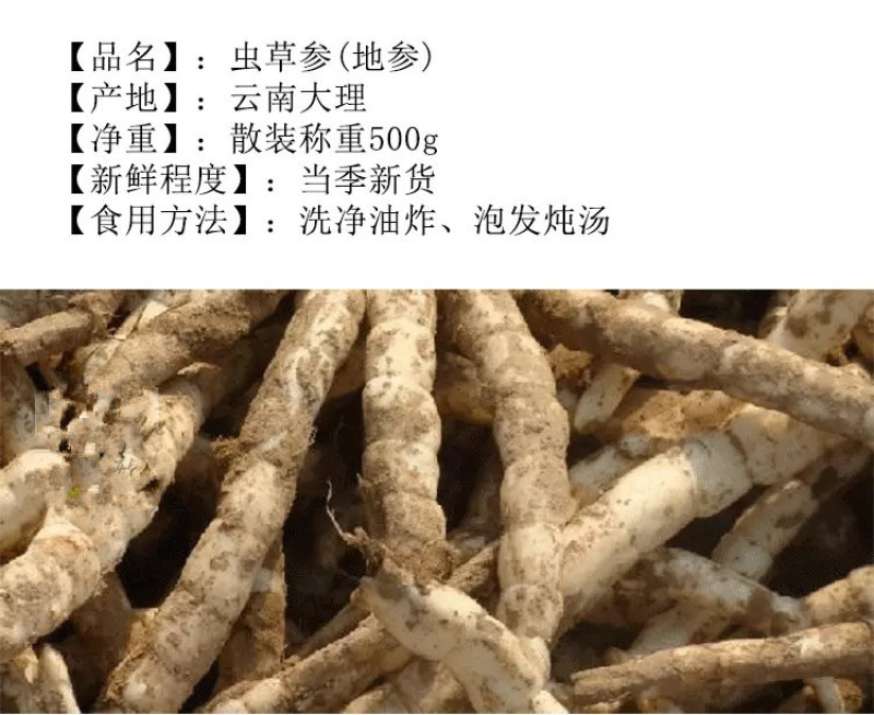 云南剑川特产地参虫草参地龙菜泽兰根批发一件代发包邮