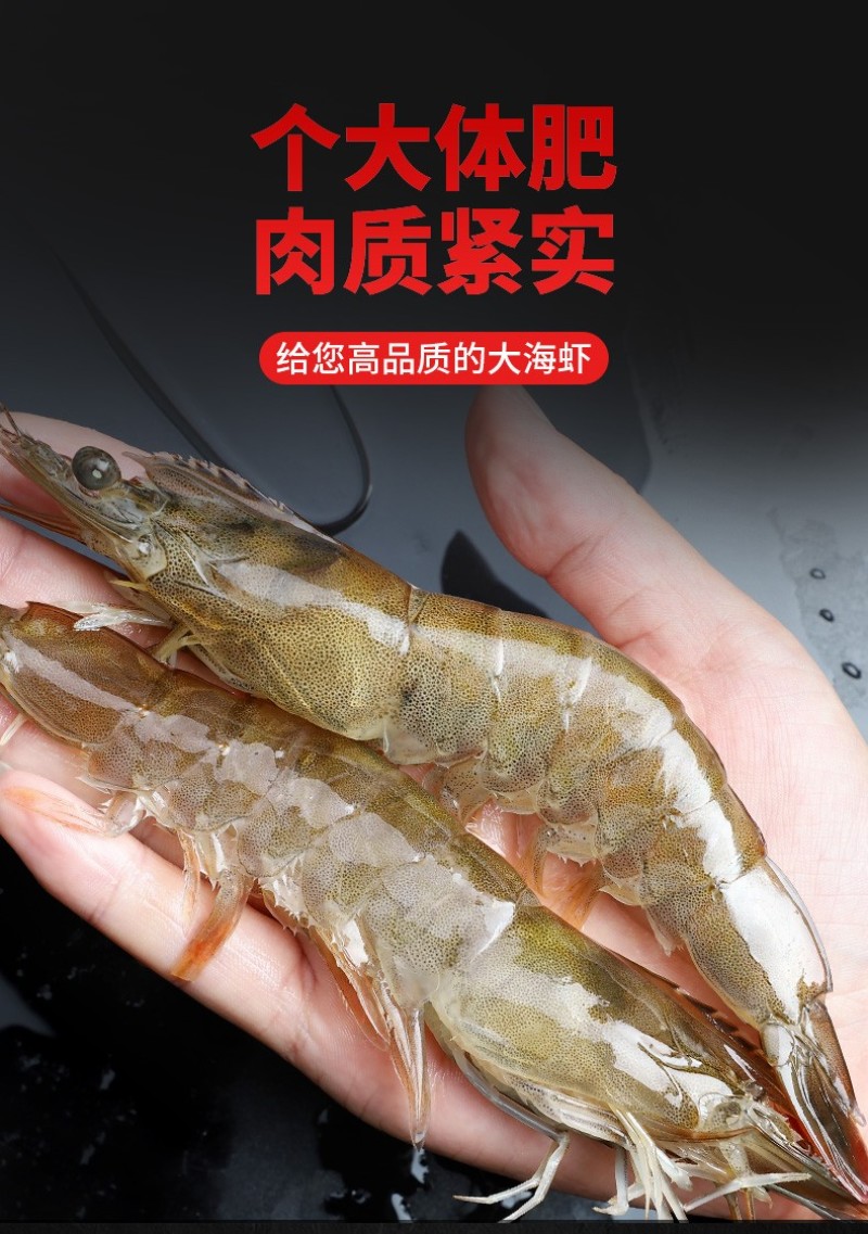 一件代发包邮4斤装海捕大虾对虾白虾可微商直播团购