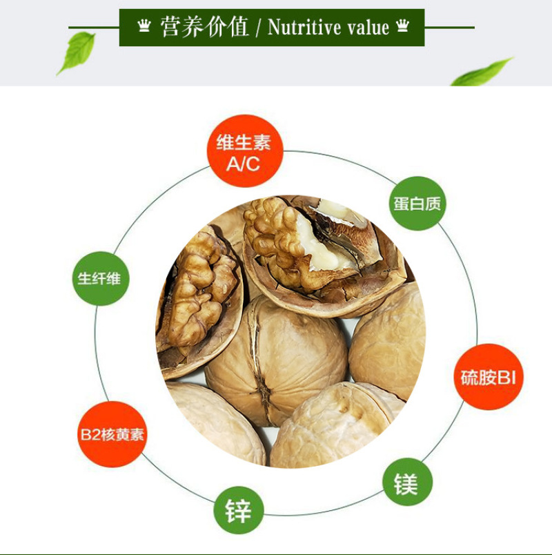 新疆特产阿克苏185纸皮核桃500g薄核桃
