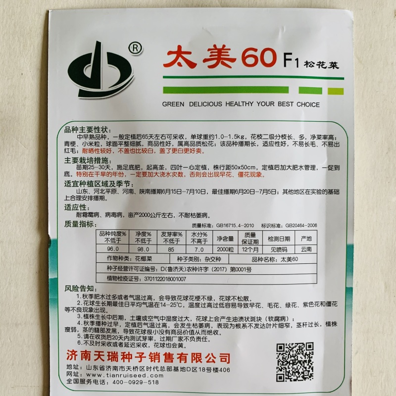 花菜种子松花菜种子早熟生长速度快商品性好基地用种