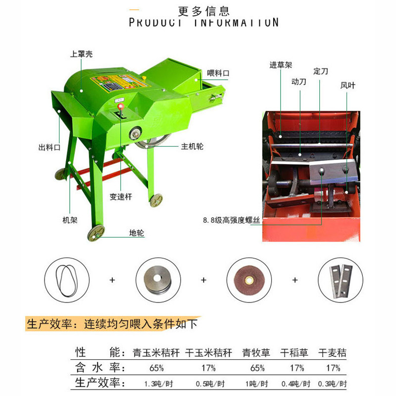 小型家用铡草机切草机干湿两用铡草机山东华拓厂家直销